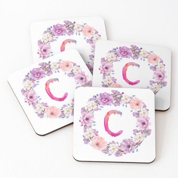 Item preview, Floral Initial Wreath Monogram C designed and sold by bricoartv.
