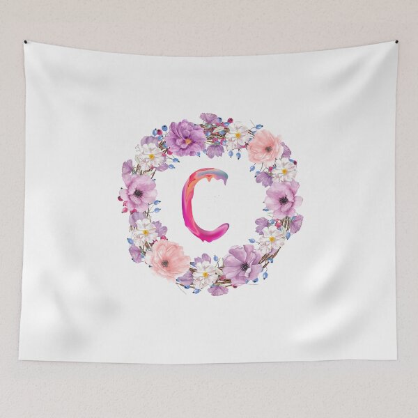 Item preview, Floral Initial Wreath Monogram C designed and sold by bricoartv.
