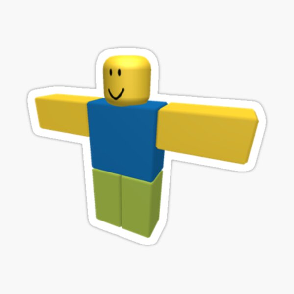 T Pose Noob Roblox Sticker By Ridgidknight Redbubble - roblox halloween noob face costume canvas print by smoothnoob redbubble