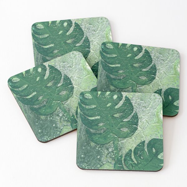 Item preview, Double Monstera Leaf - Tropical Plant - Plant Series - Acrylic Pour  designed and sold by serenityshadows444.