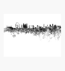 London skyline in black watercolor on white background Photographic Print