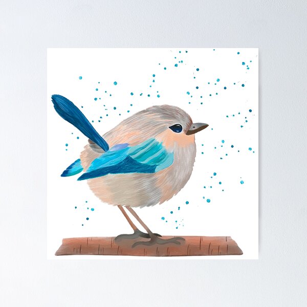 Item preview, Bird with splashes of paint designed and sold by Sandra Brezina.