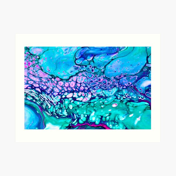 “Galaxy Cells” Acrylic Pour Design Art Print