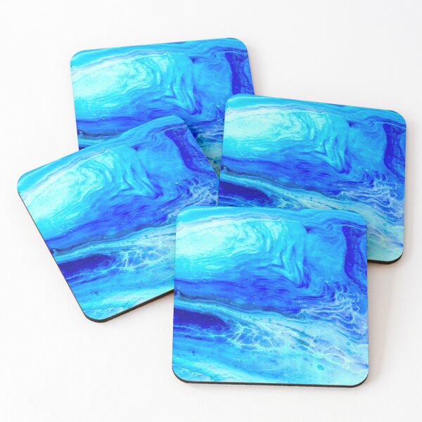 “Waves” Acrylic Art Pour Coasters (Set of 4)