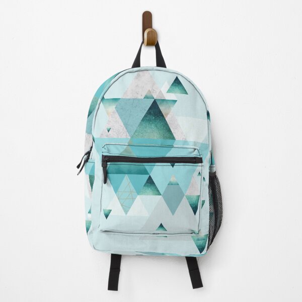 Item preview, Geometric Triangles in teal, aqua and rose gold designed and sold by UrbanEpiphany.