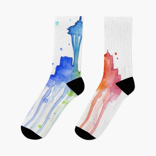 Item preview, Seattle Rainbow Watercolor Silhouette designed and sold by Olga Shvartsur.