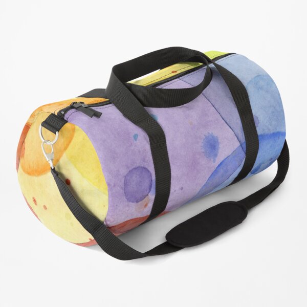 Geometric Watercolor Abstract Rainbow Circles Duffle Bag
