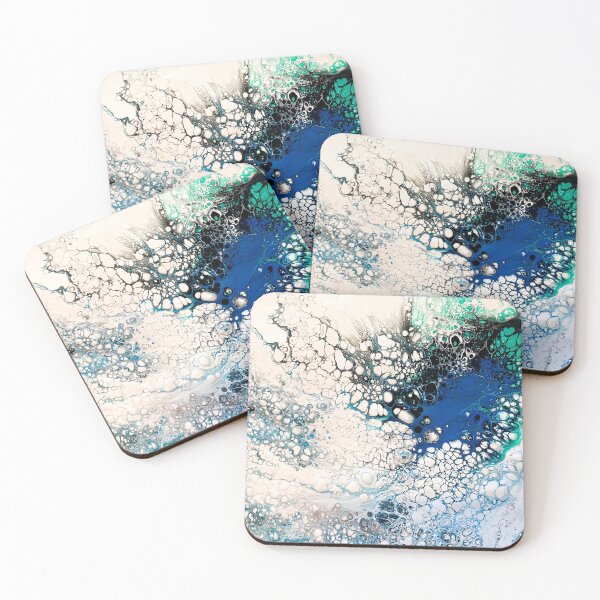 Item preview, Aqua Splash Acrylic Pour Painting  designed and sold by Ashley Branstetter.