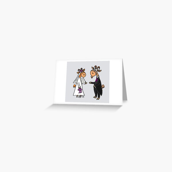 Funny Cool Goat Bride And Groom Wedding Art Greeting Card For Sale By Naturesfancy Redbubble 1747