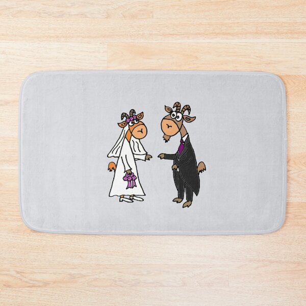 Item preview, Funny Cool Goat Bride and Groom Wedding Art designed and sold by Nature's Fancy.