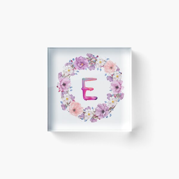 Item preview,  Floral Initial Wreath Monogram E designed and sold by bricoartv.