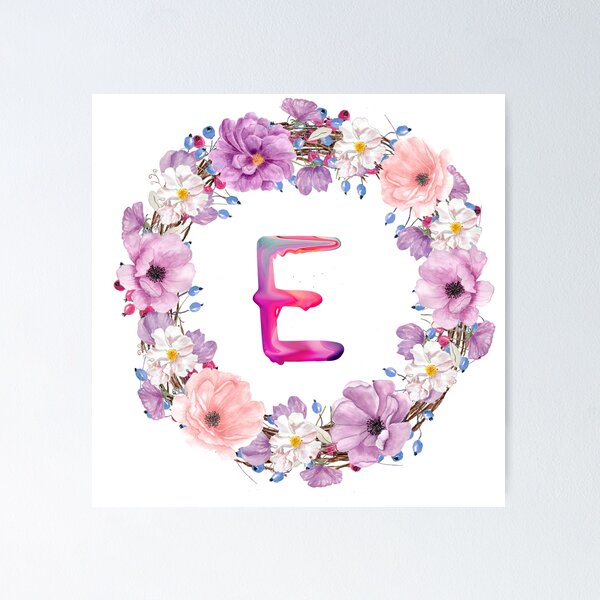Item preview,  Floral Initial Wreath Monogram E designed and sold by bricoartv.