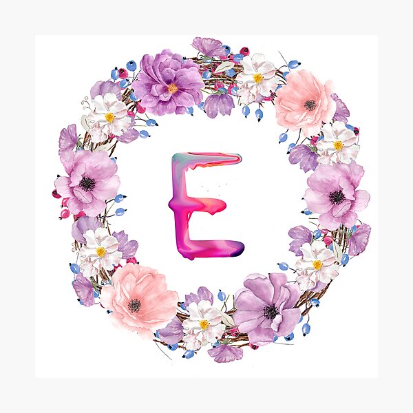 Item preview,  Floral Initial Wreath Monogram E designed and sold by bricoartv.