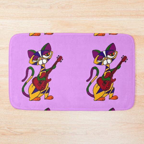 Item preview, Cool Funky Rock and Roll Colorful Cat Playing Guitar designed and sold by Nature's Fancy.
