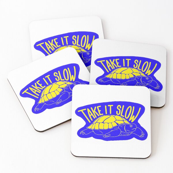 Item preview, Blue and Yellow ‘Take it Slow’ Tortoise designed and sold by tsfea.