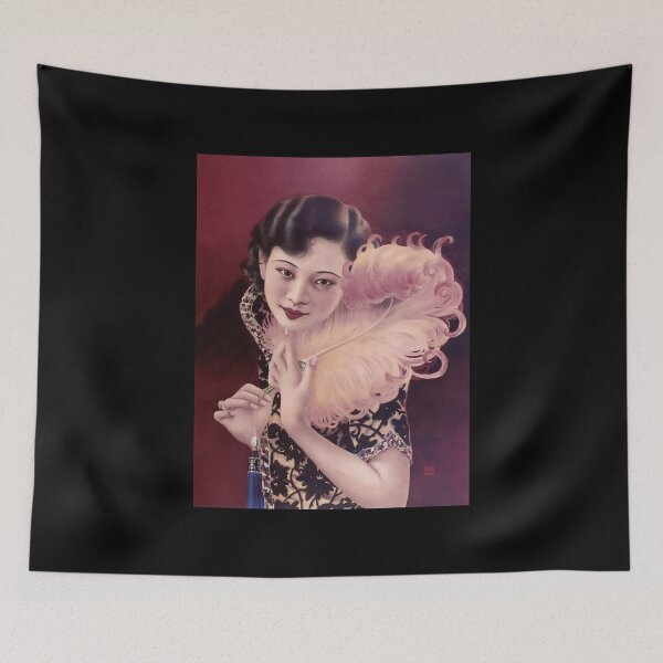 Item preview, Vintage Chinese girl with feather designed and sold by Ittele.