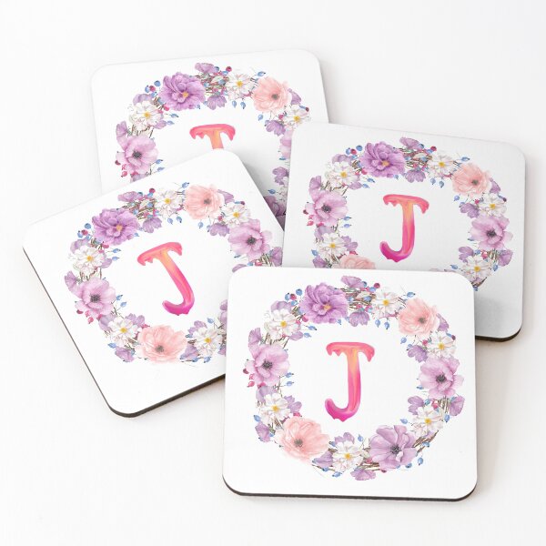 Item preview,  Floral Initial Wreath Monogram J designed and sold by bricoartv.