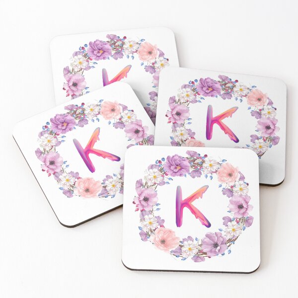 Item preview, Floral Initial Wreath Monogram K designed and sold by bricoartv.