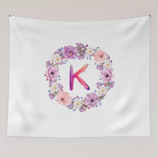 Item preview, Floral Initial Wreath Monogram K designed and sold by bricoartv.