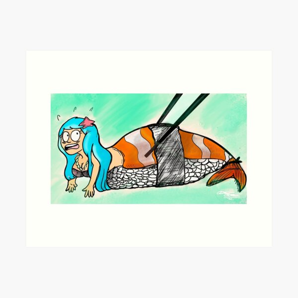 Mermaid Sushi Art Print