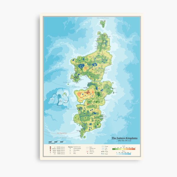 Detailed Eastern Kingdoms map Metal Print