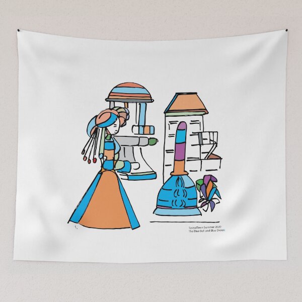 Item preview, The Blue Bell and the Blue Dress, TeresaTown at Redbubble 2020 designed and sold by Mark Stansberry.
