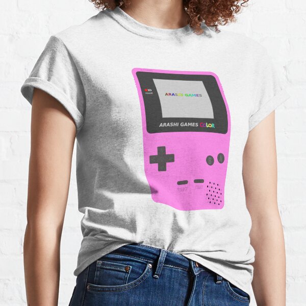 Gameboy Retro Love Heart Game Console Pink Cute Kawaii Cartoon Drawing Art Short Sleeve Unisex T-Shirt Tee Shirt Top