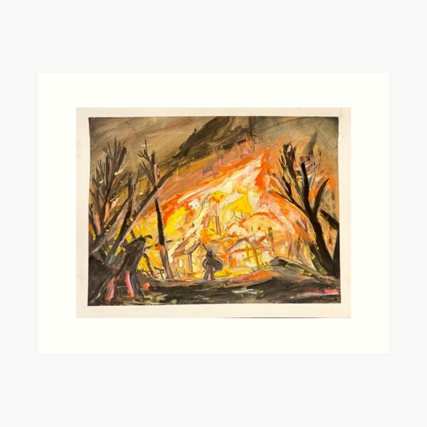 Inferno In The Village Art Print
