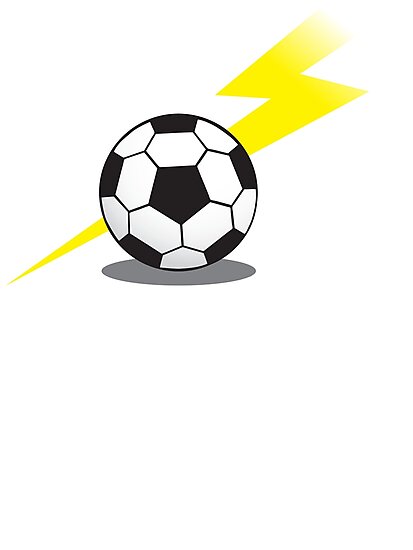 “Football Soccer ball with a lightning bolt” Photographic Prints by