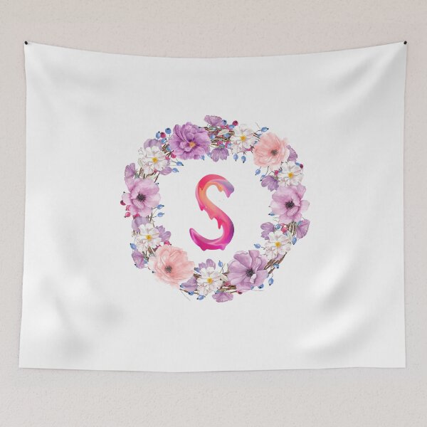 Item preview,   Floral Initial Wreath Monogram S designed and sold by bricoartv.