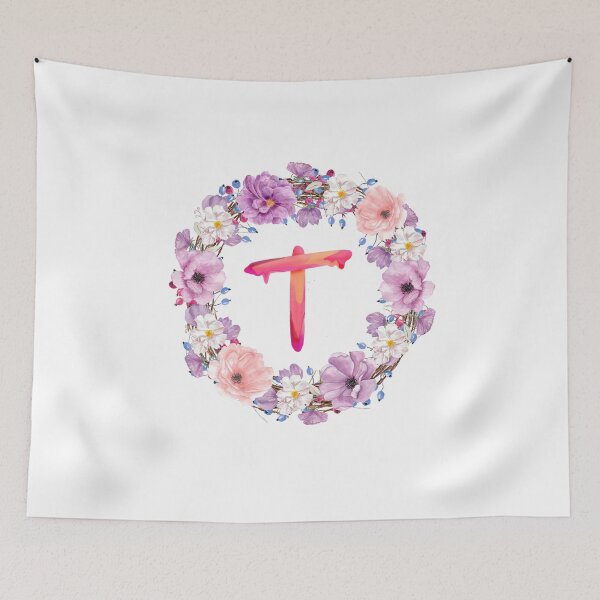 Item preview,   Floral Initial Wreath Monogram T designed and sold by bricoartv.