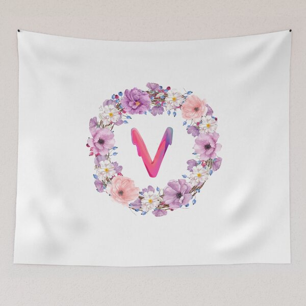 Item preview,  Floral Initial Wreath Monogram V designed and sold by bricoartv.