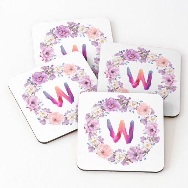 Item preview,   Floral Initial Wreath Monogram W designed and sold by bricoartv.