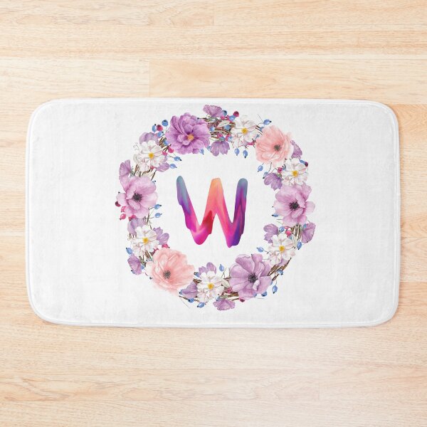 Item preview,   Floral Initial Wreath Monogram W designed and sold by bricoartv.