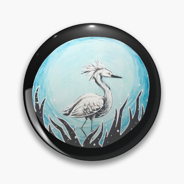 Item preview, White Heron/Egret on Blue Background  designed and sold by Lady-Lilac.