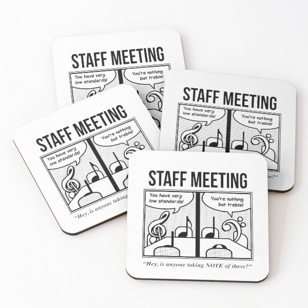 Item preview, Staff Meeting Funny Graphic for Musicians - Music Lover Puns - White designed and sold by elijohn23.