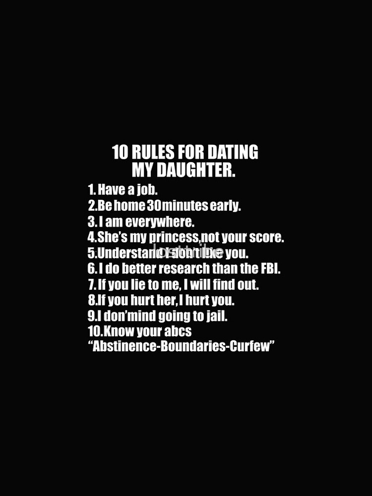 10 Rules For Dating My Daughter Protective Father Dad Fathers Day Iphone Case For Sale By