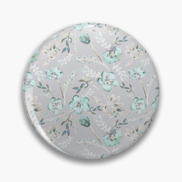 Item preview, Grey & Baby Blue Eyes Watercolor Floral Pattern designed and sold by StudioPosies.