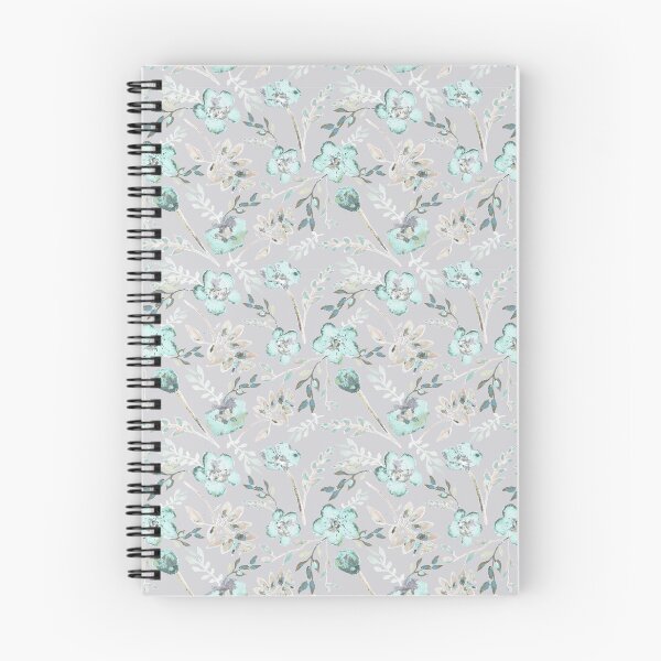 Item preview, Grey & Baby Blue Eyes Watercolor Floral Pattern designed and sold by StudioPosies.