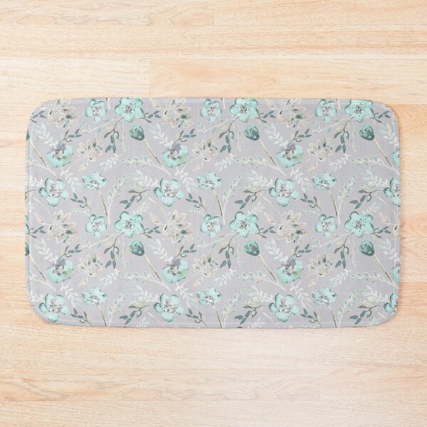 Item preview, Grey & Baby Blue Eyes Watercolor Floral Pattern designed and sold by StudioPosies.