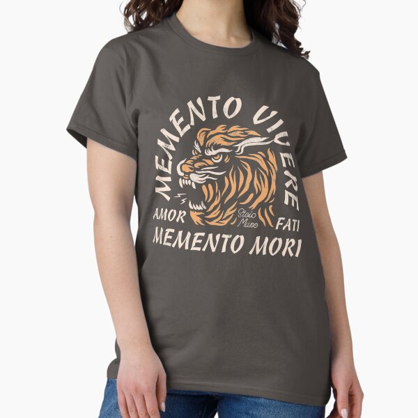 Item preview, Memento Vivere | Amor Fati | Memento Mori | Tiger Graphic | Unisex T-shirt designed and sold by firewoodsupply.
