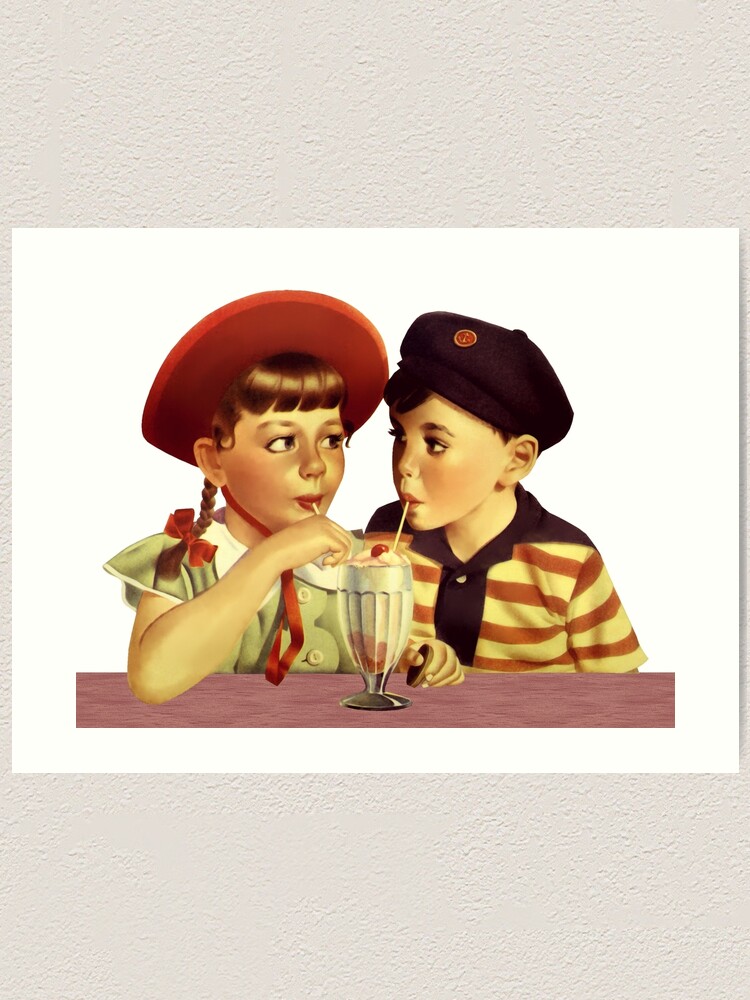 Retro Vintage Soda Fountain Design Milk Shake Ice Cream Soda