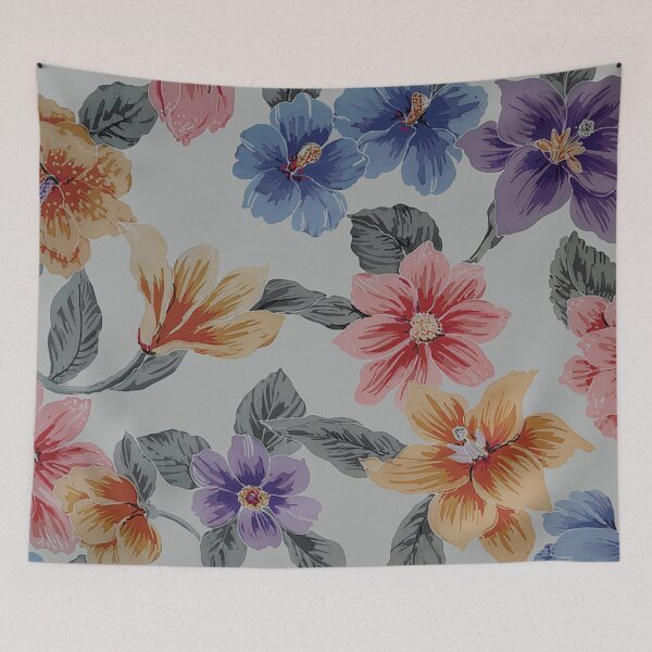 Item preview, Batik Flowers on Cream Ground designed and sold by Leslie Rogers Todder.