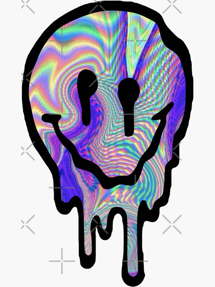 "Trippy Drippy Smiley Face" Sticker for Sale by lolsammy910 | Redbubble