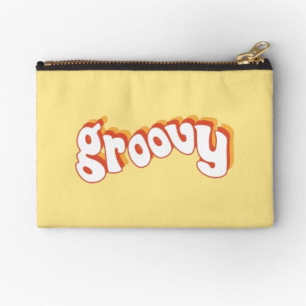 Groovy Retro Orange and Yellow Zipper Pouch