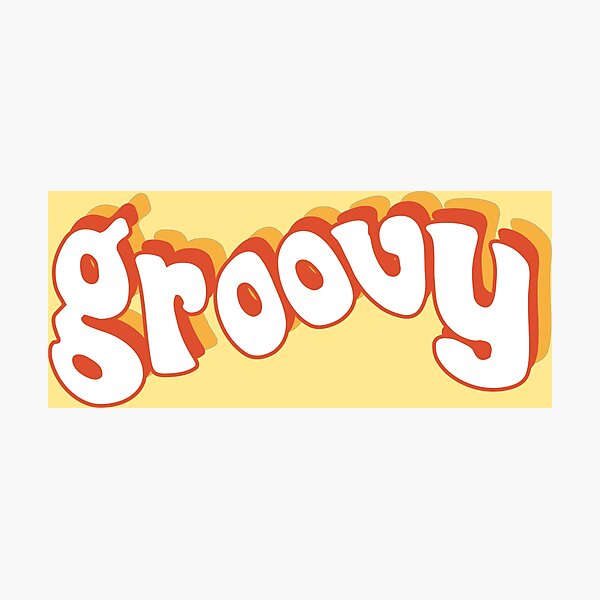 Groovy Retro Orange and Yellow Photographic Print
