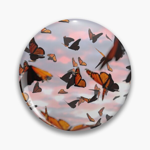 Item preview, swarm of monarch butterflies, Danaus plexippus group during sunset designed and sold by DottedYeti.