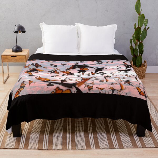 Item preview, swarm of monarch butterflies, Danaus plexippus group during sunset designed and sold by DottedYeti.