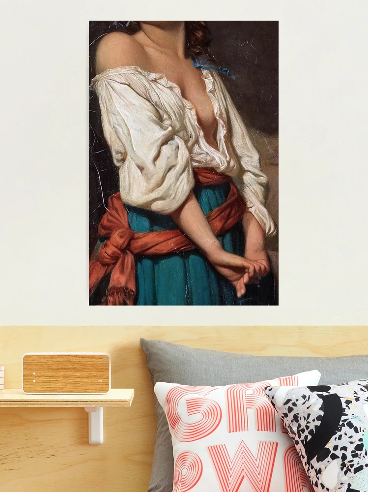 Ung kvinna i landskap by Charles Zacharie Landelle - Cropped