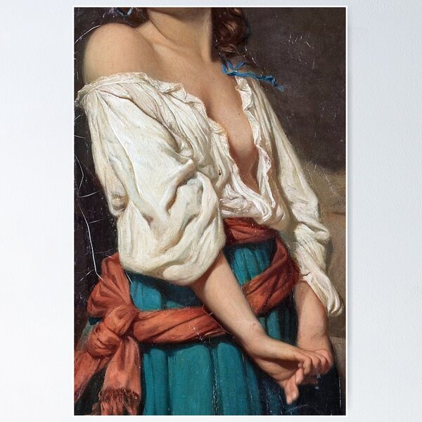 Item preview, Ung kvinna i landskap by Charles Zacharie Landelle - Cropped designed and sold by Ethereal Amour.